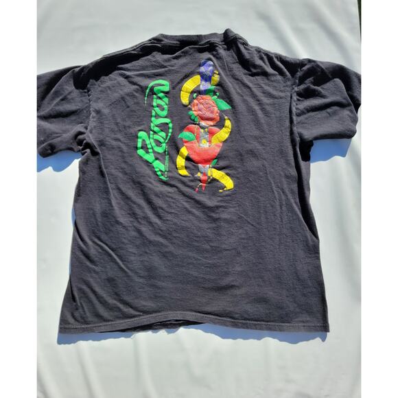 Poison Flesh and Blood Tour T-Shirt Vintage Single Stitch Size XL Double Sided - Picture 4 of 7